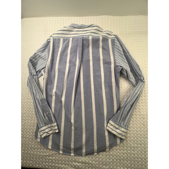 Polo Ralph Lauren Shirt Mens Size L Blue White Striped Flesh Pony Rare Unique - Picture 9 of 11